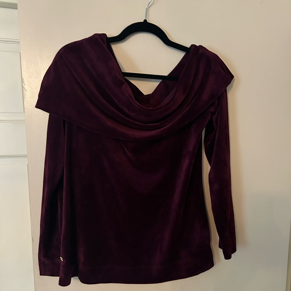 EUC Lilly Pulitzer off the shoulder velvet top, sz L